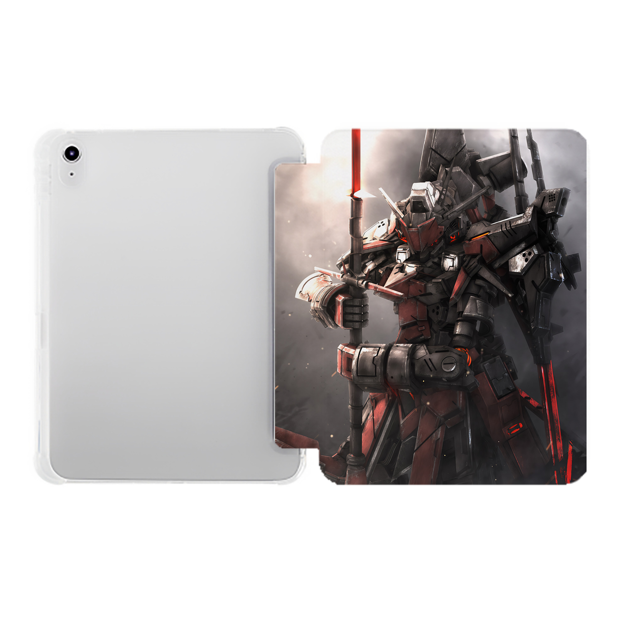 （画像用） 機動戦士ガンダム Mobile Suit Gundam IPad ケース ペン収納付き 三つ折りスタンド PUレザー×シリコン 対応機種9.5/10.5/10.9インチ